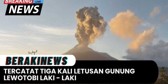 Tercatat Tiga Kali Letusan Gunung Lewotobi Laki-laki